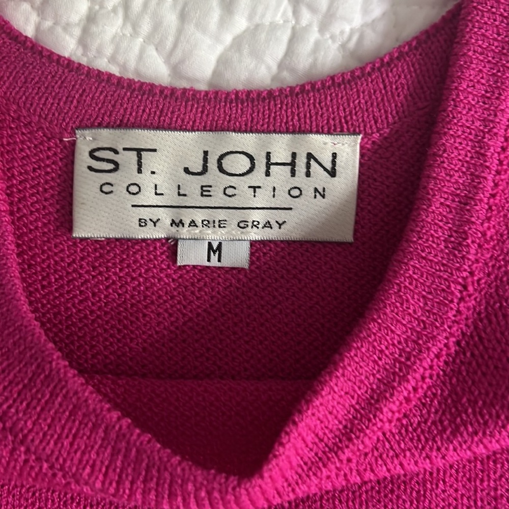 St John knit raspberry pink tank size M - Picture 2 of 6